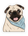Charlie the Pug Scarf Sticker