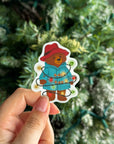 Festive Marmalade Bear - Christmas Lights Bear Vinyl Sticker