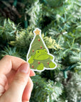 Grumpy Holiday Frog Jelly - Christmas Tree Vinyl Sticker