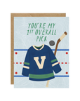 First Overall Pick Vancouver Green and Blue Hockey Card