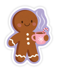 Cozy Drink Gingerbread - Christmas Cookie Vinyl Sticker
