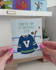 First Overall Pick Vancouver Green and Blue Hockey Card