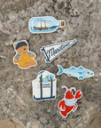 Nautical Fisherman Bear - Vinyl Sticker