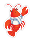 Nautical Lobster - Coastal Striped Shirt Vinyl Sticker