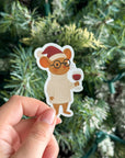 Holiday Wine Mouse - Vinyl Christmas Sticker
