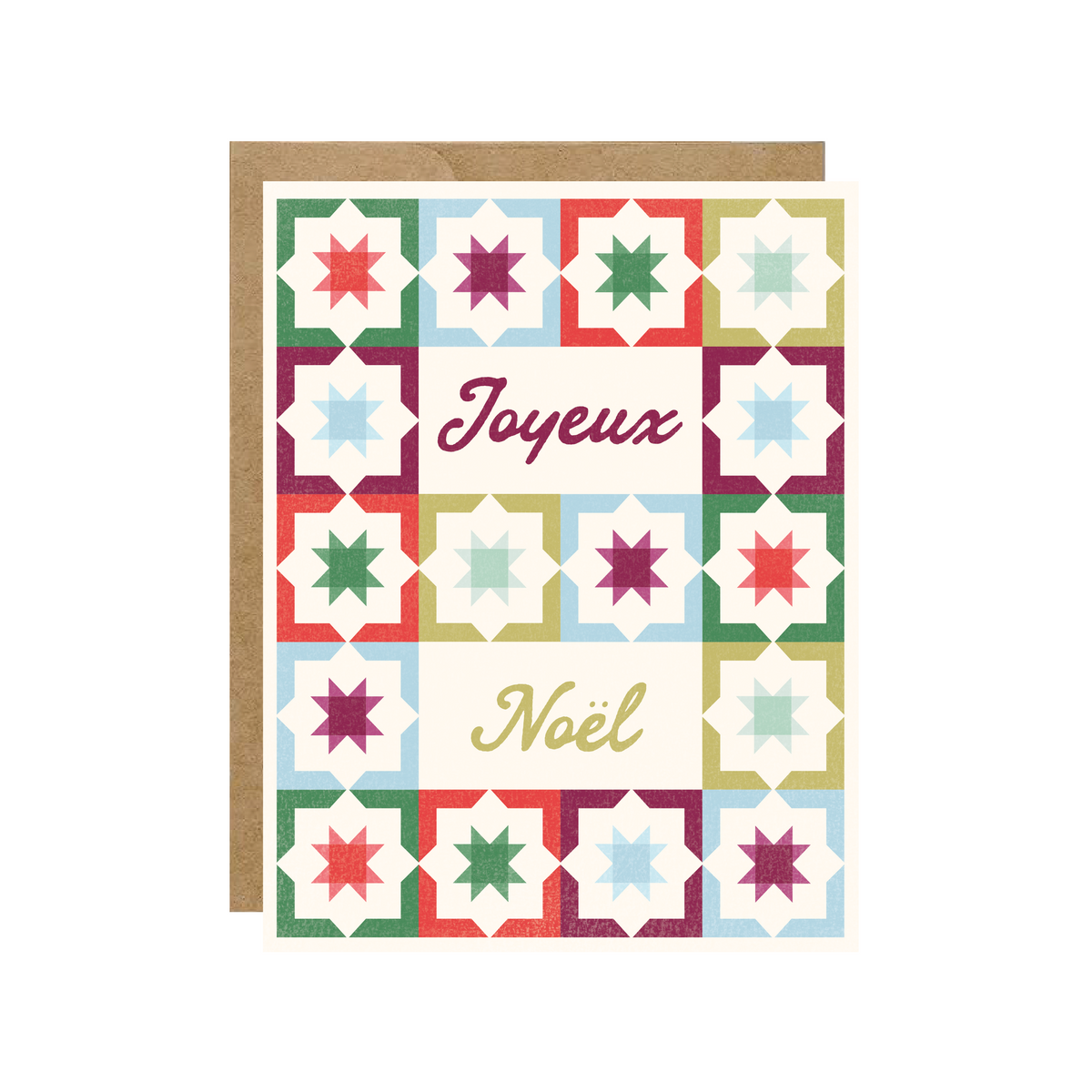 Joyeux Noël Christmas Quilt Holiday Card