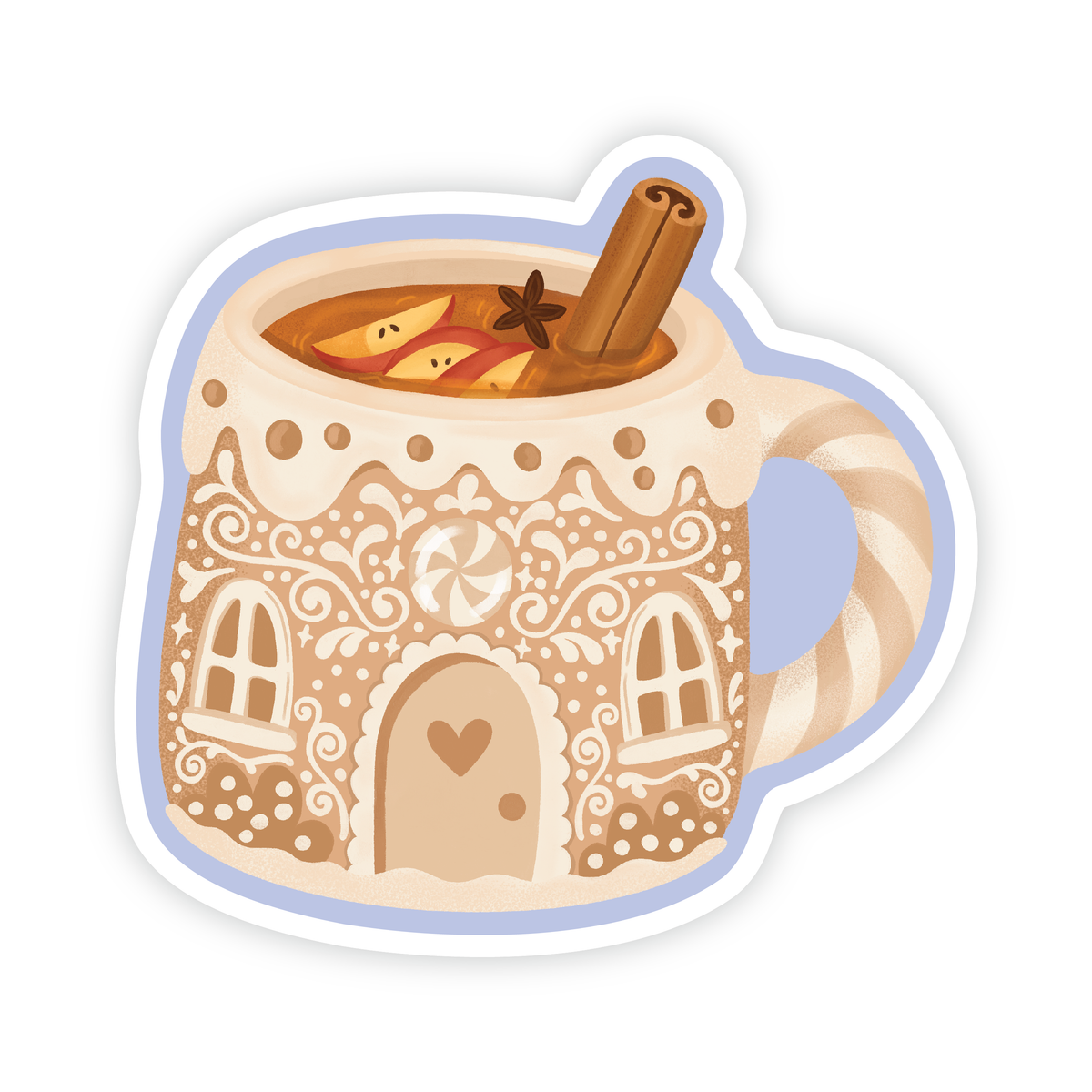 Gingerbread Cider Holiday Mug Christmas Vinyl Sticker