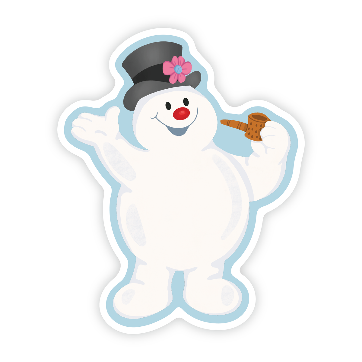 Classic Snowman Vintage Holiday Vinyl Sticker