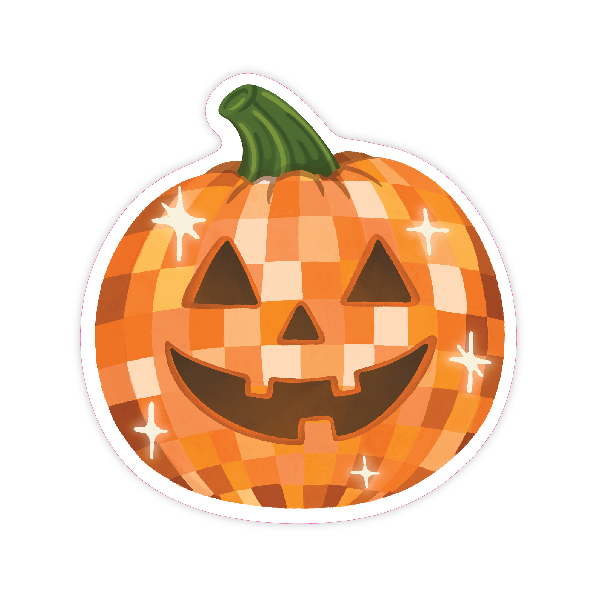 Disco Pumpkin - Fall Jack O Lantern Spooky Vinyl Sticker