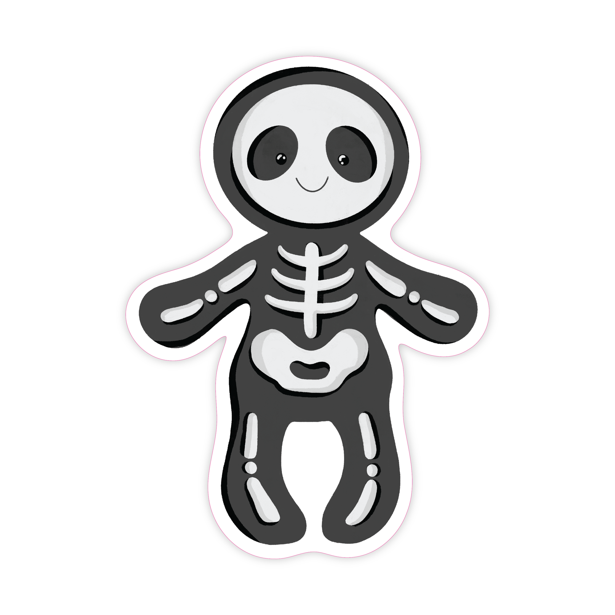 Cozy Skeleton - Spooky Vinyl Sticker