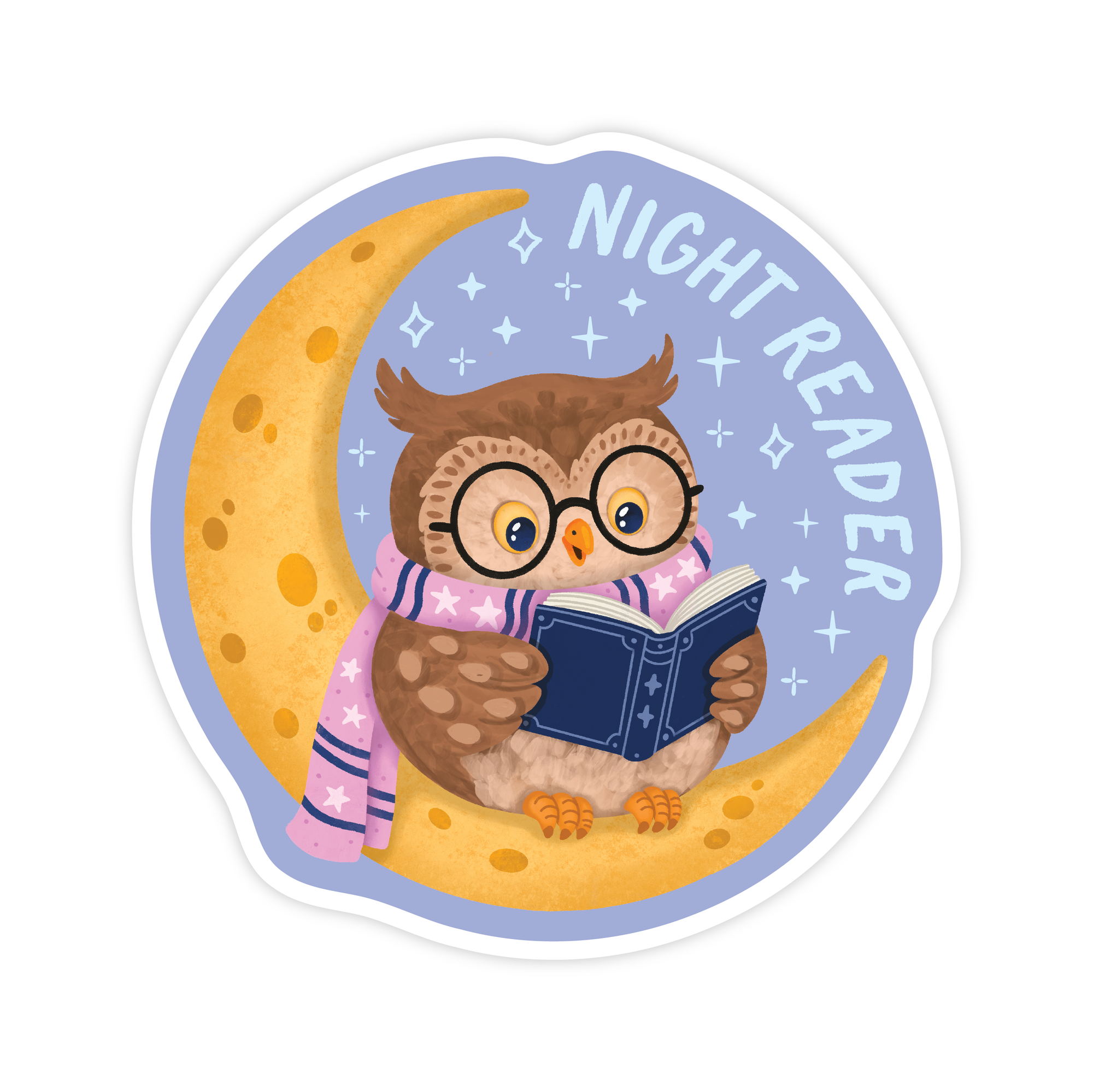 Night Reader Owl - Cozy Bookish Vinyl Sticker