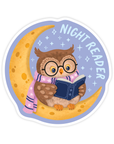 Night Reader Owl - Cozy Bookish Vinyl Sticker