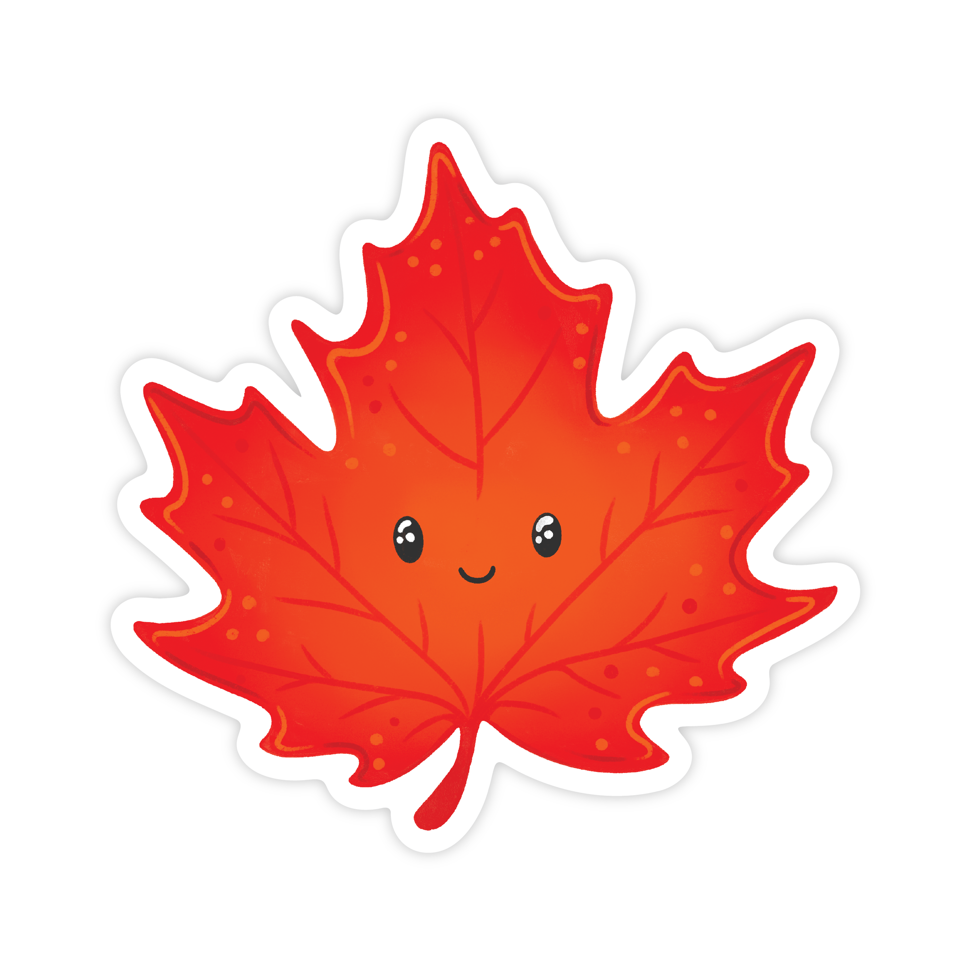 Happy Maple Leaf - Autumn Fall Canada Vinyl Sticker