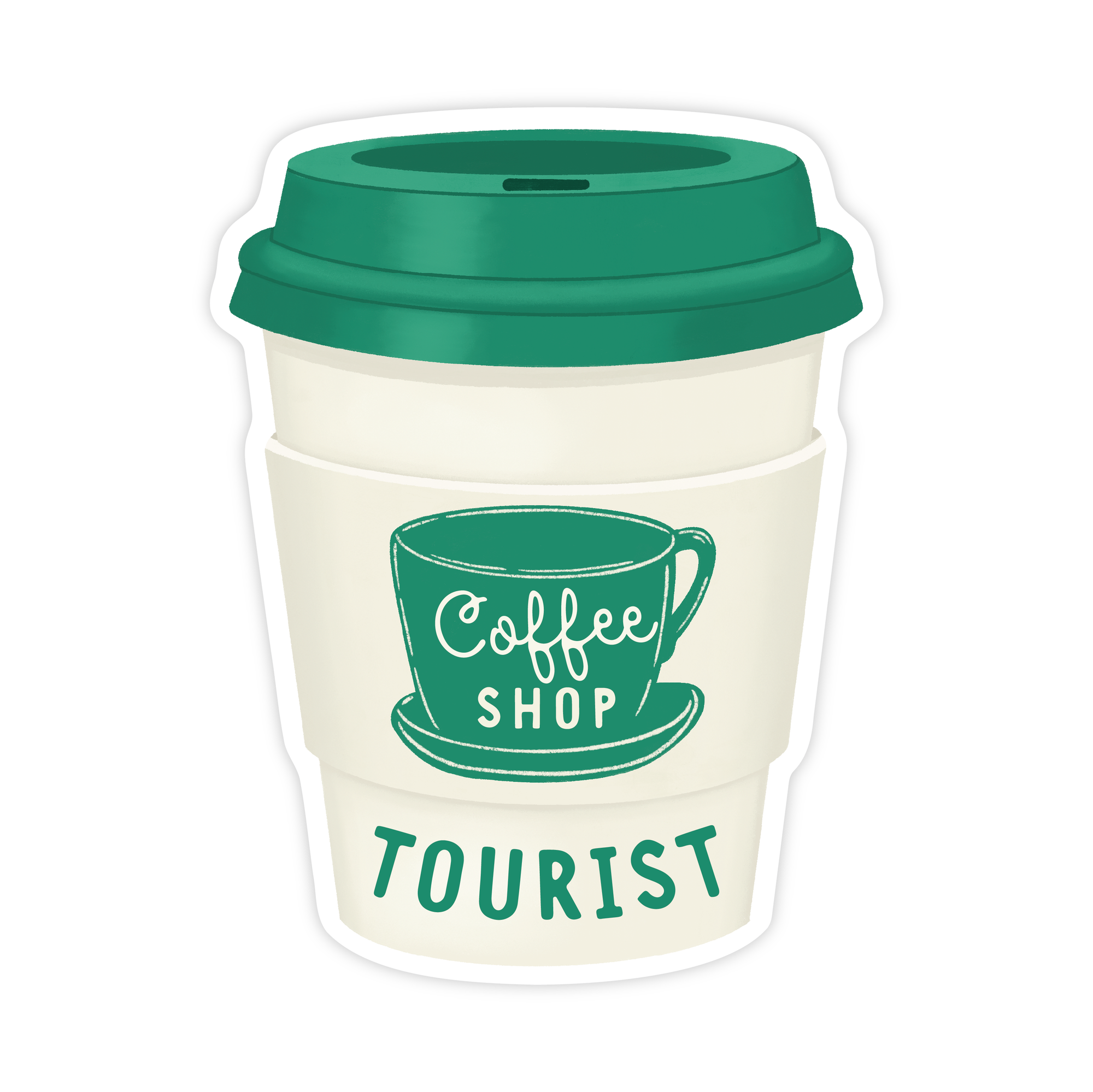 Coffee Shop Tourist - Latte Cup Vinyl Sticker