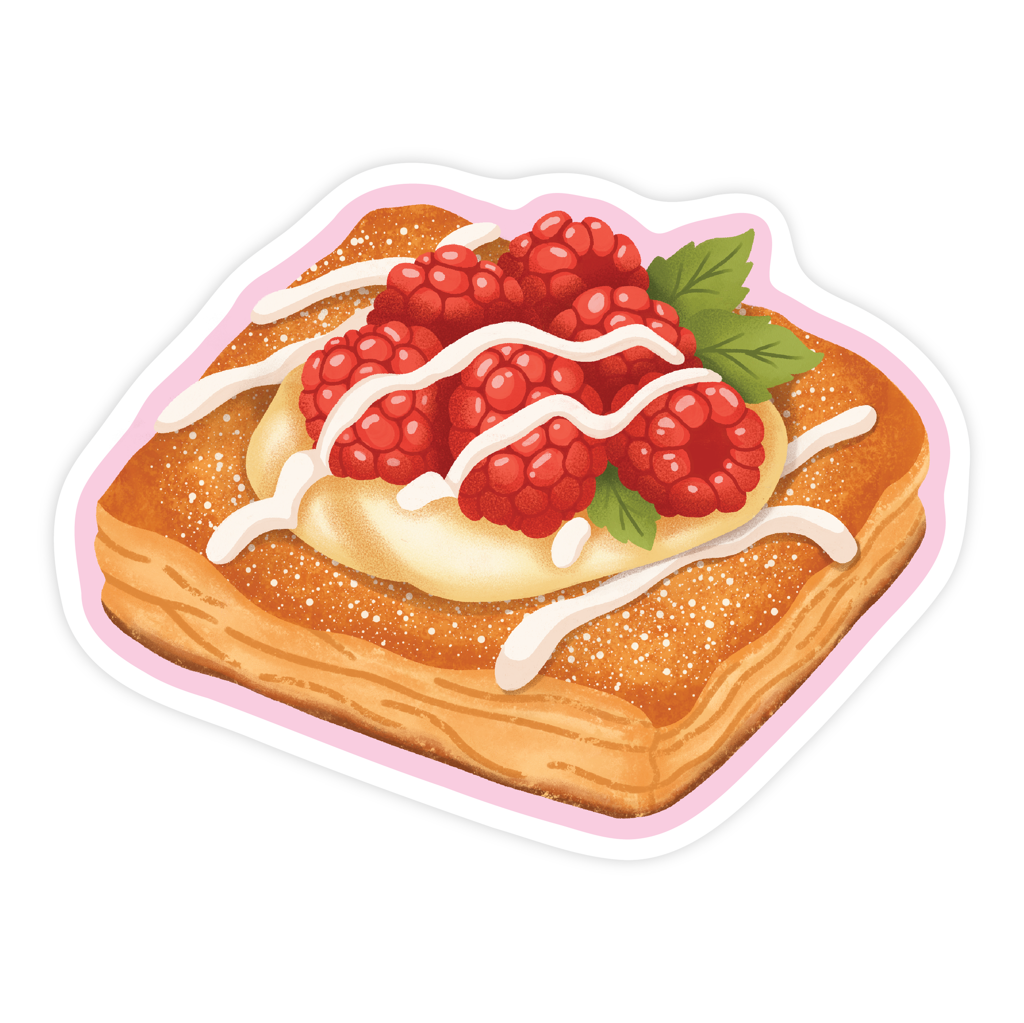 Raspberry Pastry - Dessert Foodie Vinyl Sticker
