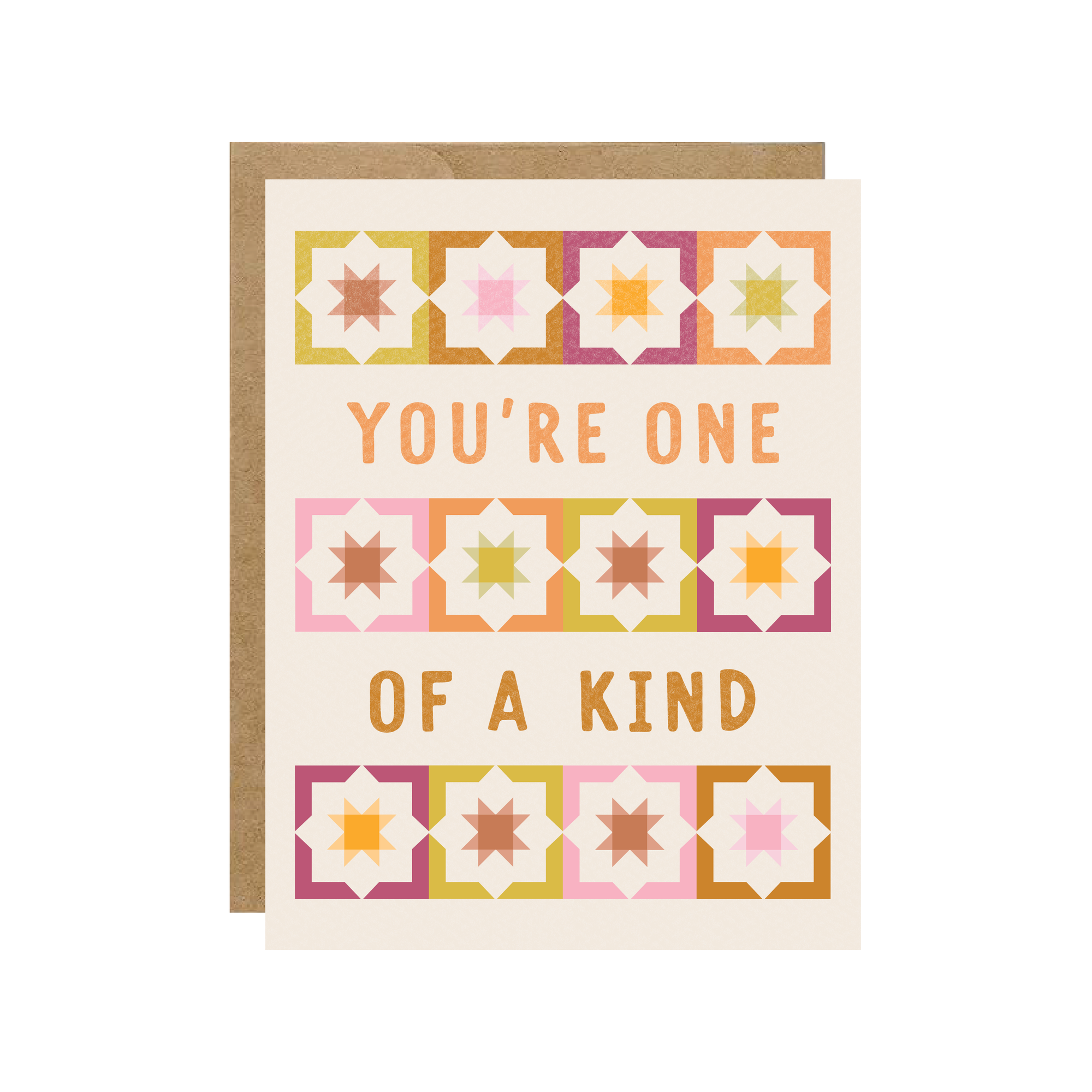 You're One Of A Kind Folk Harvest Patchwork Quilt card