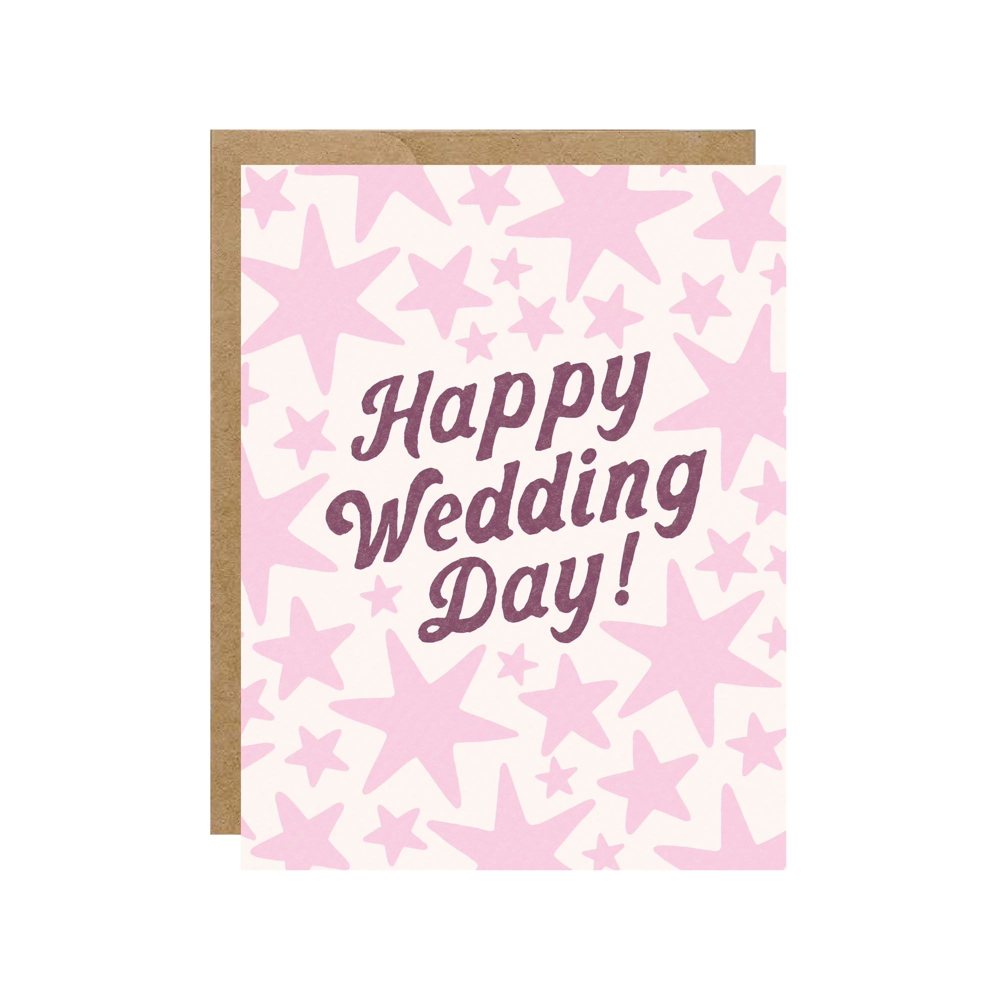Happy Wedding Day! Pink Stars Card