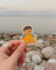 Nautical Fisherman Bear - Vinyl Sticker