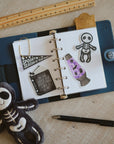 Cozy Skeleton - Spooky Vinyl Sticker