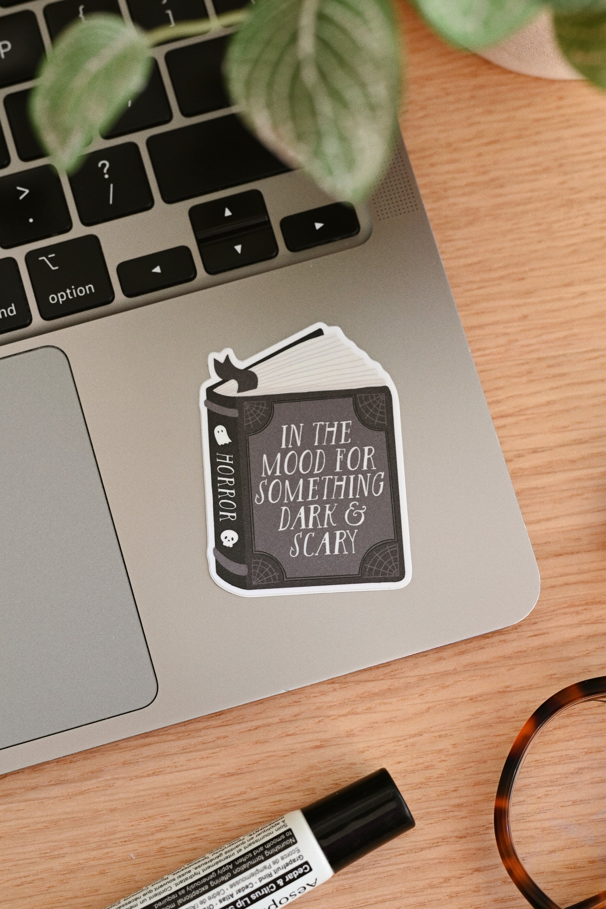 In The Mood For Dark and Scary - Horror Book Vinyl Sticker