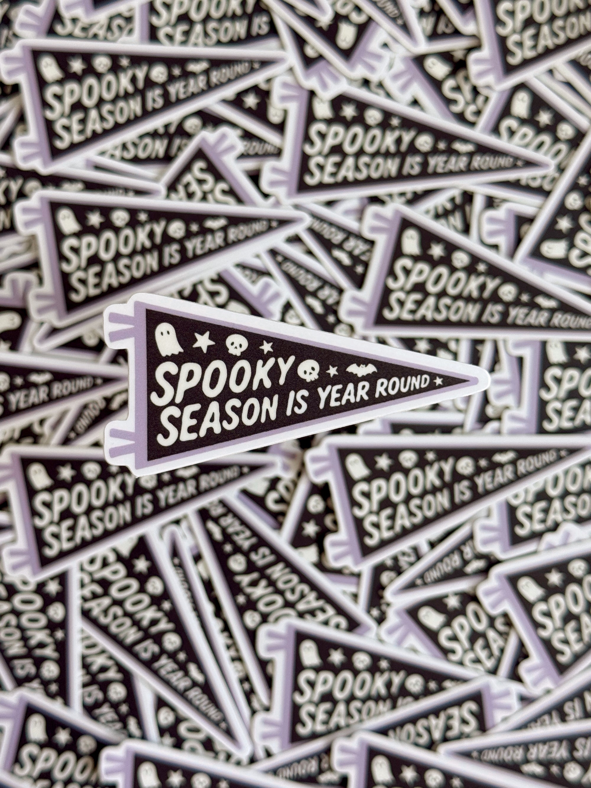 Spooky Season Year Round Pennant - Vinyl Spooky Sticker