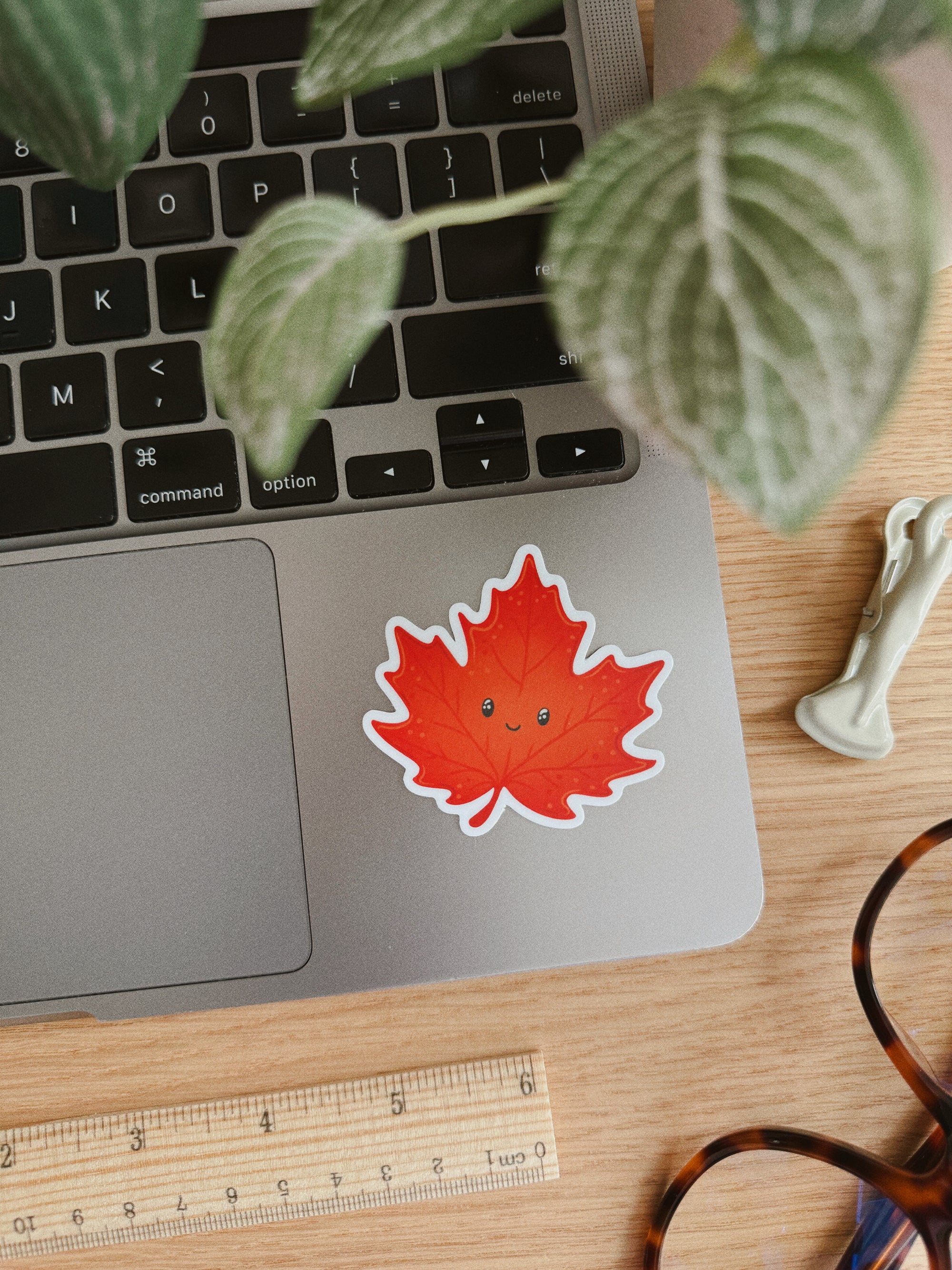 Happy Maple Leaf - Autumn Fall Canada Vinyl Sticker
