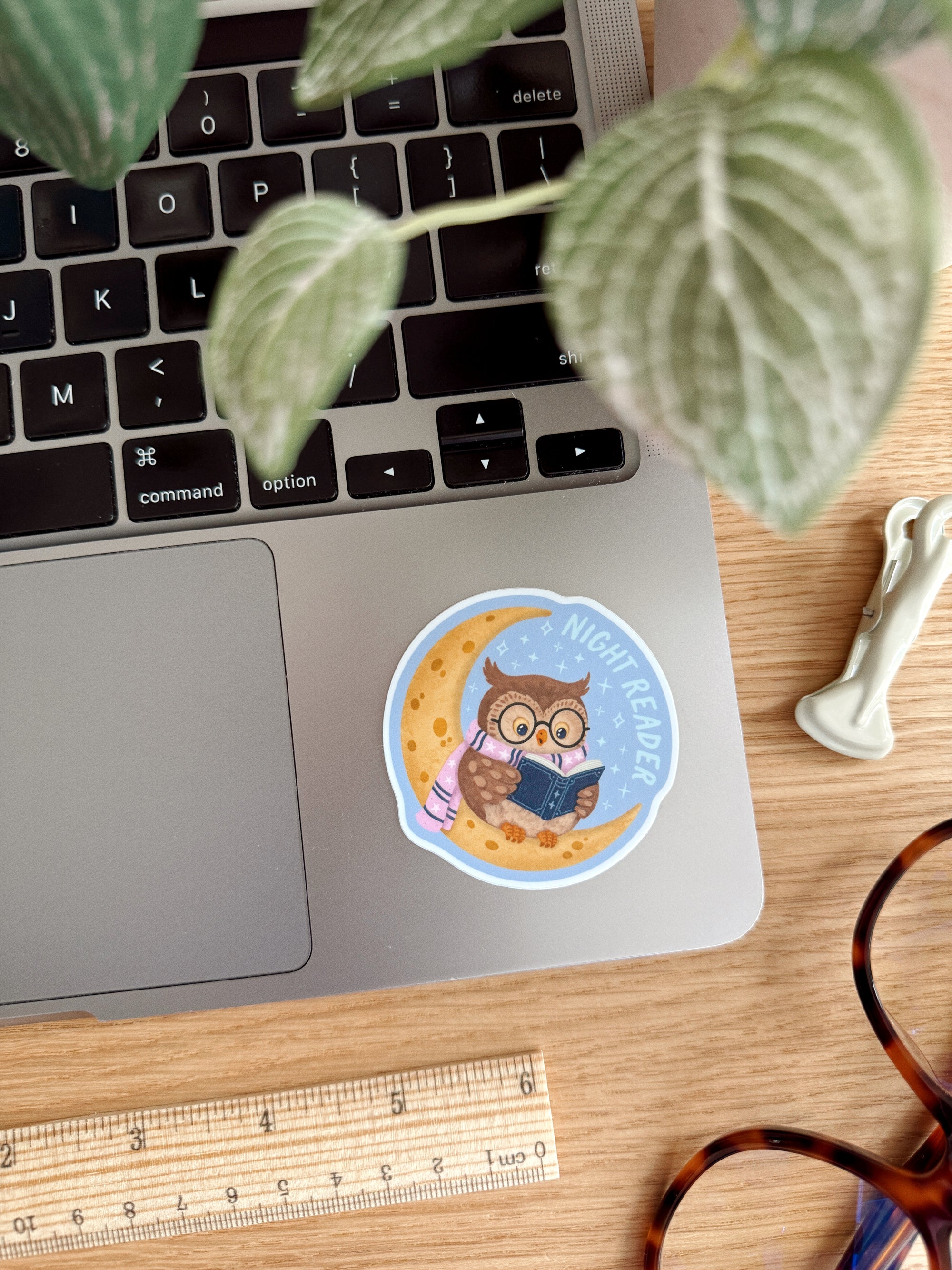 Night Reader Owl - Cozy Bookish Vinyl Sticker